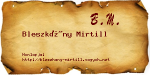 Bleszkány Mirtill névjegykártya